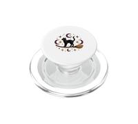 Chat Noir Mystique sur Balai Lune étoiles PopSockets PopGrip pour MagSafe