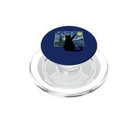 Chat Noir Nuit étoilée PopSockets PopGrip pour MagSafe