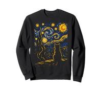 Chat Noir Nuit étoilée Van Gogh Moon Art Mom Dad Meow Sweatshirt
