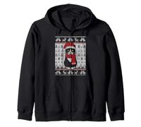 Chat Noir Père Noël Moche drôle Sweat à Capuche