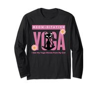 Chat Noir Qui Fait Miaou : Mon Chat me Donne Mes mouvements de Yoga Manche Longue