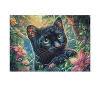 Chat Noir Rose 300 Pièces Puzzle Adolescent en Carton Anti-Déchirure Difficulté Moyenne Activité ÉduChative Jeu De Société Cadeau Anniversaire Pas Cher 300 PCS/40x28cm