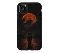 Chat Noir Sang Lune Halloween Gothique Horreur Coque pour iPhone 11 Pro Max