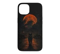 Chat Noir Sang Lune Halloween Gothique Horreur Coque pour iPhone 13