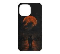 Chat Noir Sang Lune Halloween Gothique Horreur Coque pour iPhone 13 Pro Max