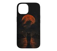 Chat Noir Sang Lune Halloween Gothique Horreur Coque pour iPhone 14