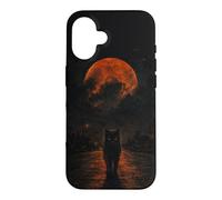 Chat Noir Sang Lune Halloween Gothique Horreur Coque pour iPhone 16