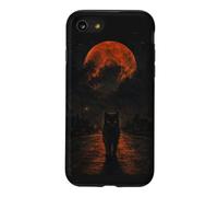 Chat Noir Sang Lune Halloween Gothique Horreur Coque pour iPhone SE (2020) / 7/8