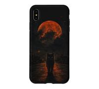Chat Noir Sang Lune Halloween Gothique Horreur Coque pour iPhone XS Max