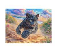 Chat Noir sautant dans l’Eau 500 Pieces Casse-tête Amateur d'art en Carton Haute Qualité Difficile Niveau Expert Décoration Murale Cadeau Fête des Mères Haute Qualité 500 PCS