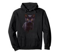 Chat Noir sorcière esthétique Mystique félin Yeux Orange Sweat à Capuche