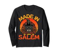 Chat Noir Sorcière Halloween Sorcière fabriquée à Salem Cat Manche Longue