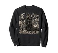 Chat Noir sorcière Vintage sorcière Halloween Amoureux des Chats Sweatshirt