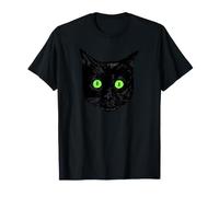 Chat Noir surpris aux Yeux Verts Visage de Chat Noir T-Shirt