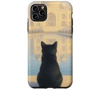 Chat Noir Taj Mahal Sunrise India Traveler Feline Coque pour iPhone 11 Pro Max