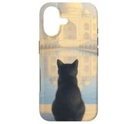 Chat Noir Taj Mahal Sunrise India Traveler Feline Coque pour iPhone 17