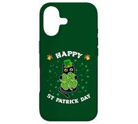 Chat Noir Tenant Un trèfle Happy St Patrick 2026 Coque pour iPhone 17