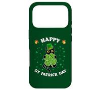 Chat Noir Tenant Un trèfle Happy St Patrick 2026 Coque pour iPhone 17 Pro