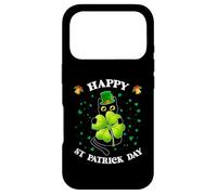 Chat Noir Tenant Un trèfle Happy St Patrick 2026 Coque pour iPhone 17 Pro