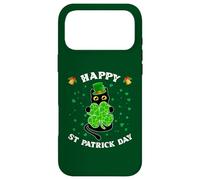 Chat Noir Tenant Un trèfle Happy St Patrick 2026 Coque pour iPhone 17 Pro Max