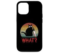 Chat Noir Vintage What? Chat meurtrier avec Couteau Coque pour iPhone 12/12 Pro