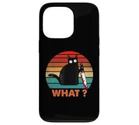 Chat Noir Vintage What? Chat meurtrier avec Couteau Coque pour iPhone 13 Pro