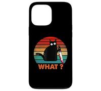 Chat Noir Vintage What? Chat meurtrier avec Couteau Coque pour iPhone 13 Pro Max