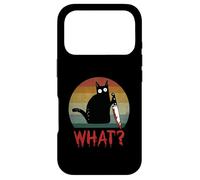 Chat Noir Vintage What? Chat meurtrier avec Couteau Coque pour iPhone 17 Pro