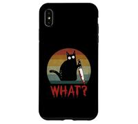 Chat Noir Vintage What? Chat meurtrier avec Couteau Coque pour iPhone XS Max
