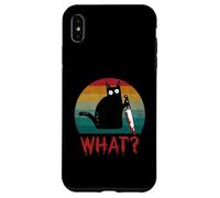 Chat Noir Vintage What? Chat meurtrier avec Couteau Coque pour iPhone XS Max