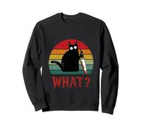 Chat Noir Vintage What? Chat meurtrier avec Couteau Sweatshirt