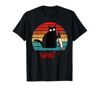 Chat Noir Vintage What? Chat meurtrier avec Couteau T-Shirt Graphique avec Valeur