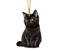 Chat noir Vue arrière Pendentif en verre Ornement suspendu pour la décoration intérieure des voitures Ajoute chaleur et personnalité à chaque véhicule