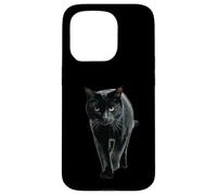 Chat Noir Yeux Jaunes sur rôde Coque pour iPhone 15 Pro