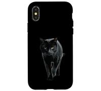 Chat Noir Yeux Jaunes sur rôde Coque pour iPhone X/XS