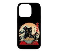 Chat Nouilles Mignon avec Vagues et Baguettes Coque pour iPhone 14 Pro