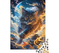 Chat Nuage Temple 1000pcs Mini Puzzle pour Famille Difficile | 52x38cm Carton Décor Salon Structure Durable Cadeau Anniversaire Soulagement Anxiété
