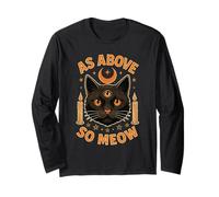 Chat Occulte comme ci-Dessus So Meow Witchy Mystical Halloween Manche Longue