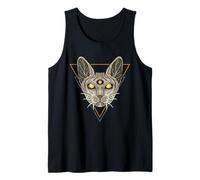 Chat Occulte Sphynx Pentagramme Gothique Kitty Mystic Art Débardeur