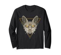 Chat Occulte Sphynx Pentagramme Gothique Kitty Mystic Art Manche Longue