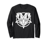 Chat Occulte Sphynx Pentagramme Gothique Kitty Mystic Art Manche Longue