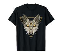 Chat Occulte Sphynx Pentagramme Gothique Kitty Mystic Art T-Shirt