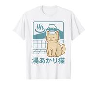 Chat Onsen Japonais avec Mont Fuji T-Shirt
