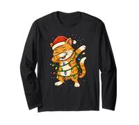 Chat Orange Amusant à tamponner Noël Noël Vacances Maman Papa Enfants Manche Longue