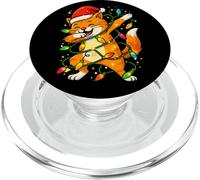 Chat Orange Amusant de Noël Dabbing Vacances de Noël Maman Papa Enfant PopSockets PopGrip pour MagSafe