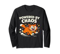 Chat Orange Chaos drôle Chat tigré Orange Meme Comédie Manche Longue