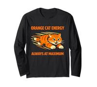 Chat Orange Chaos drôle Chat tigré Orange Meme Comédie Manche Longue