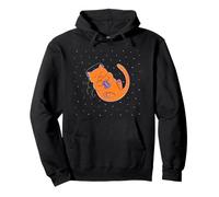 Chat Orange écoutant de la Musique dans l'espace Sweat à Capuche