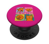 Chat Orange Mom Chaos But Make It Orange PopSockets PopGrip Adhésif