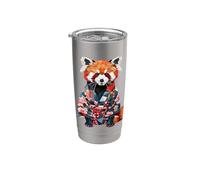 Chat Ours Kymono en Origami Toujours Haori Red Panda Gobelet isotherme en acier inoxydable double paroi